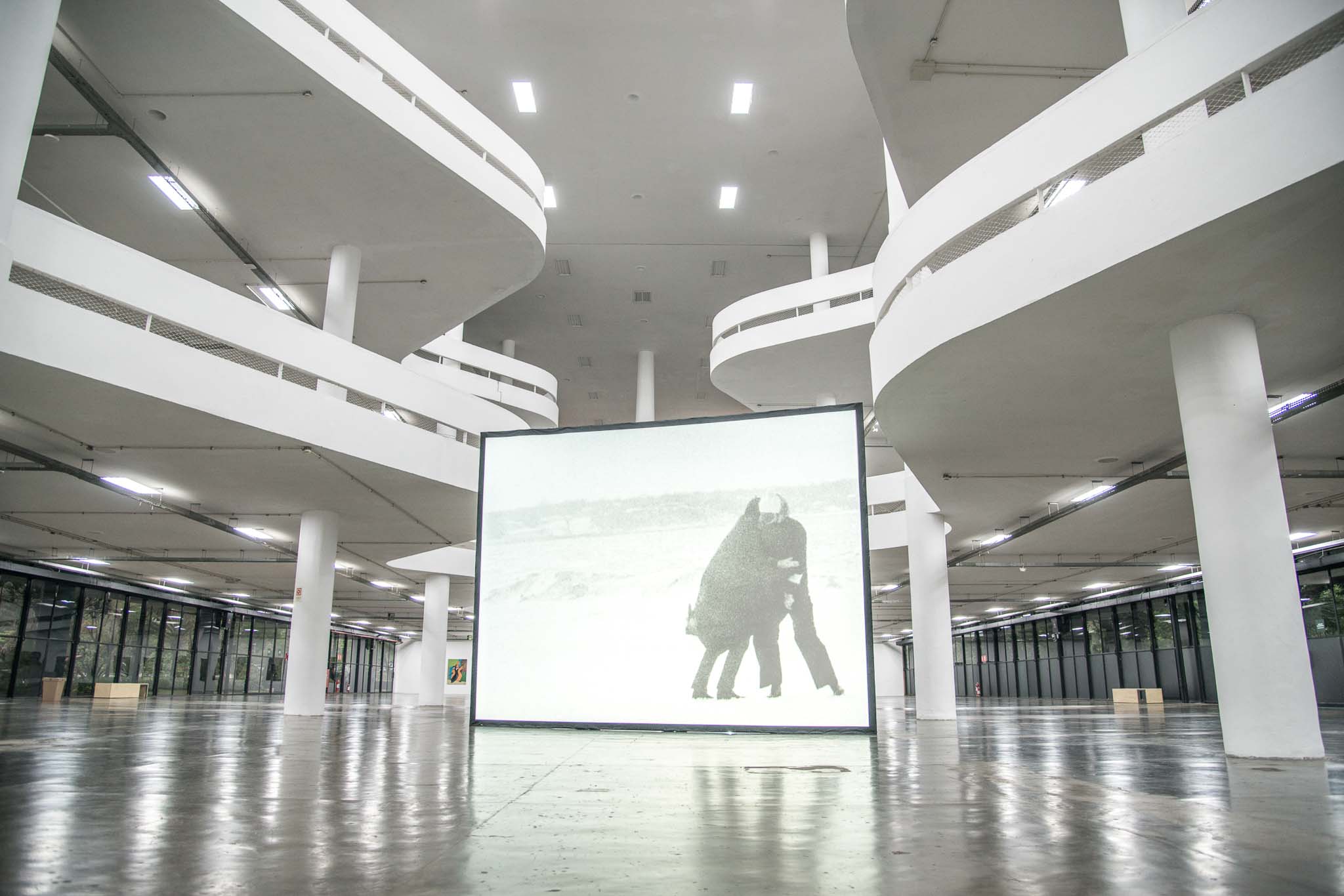 View of the work <i>Wind</i> (1968) by Joan Jonas at the exhibition Vento. Photo: Levi Fanan/ Fundação Bienal de São Paulo 