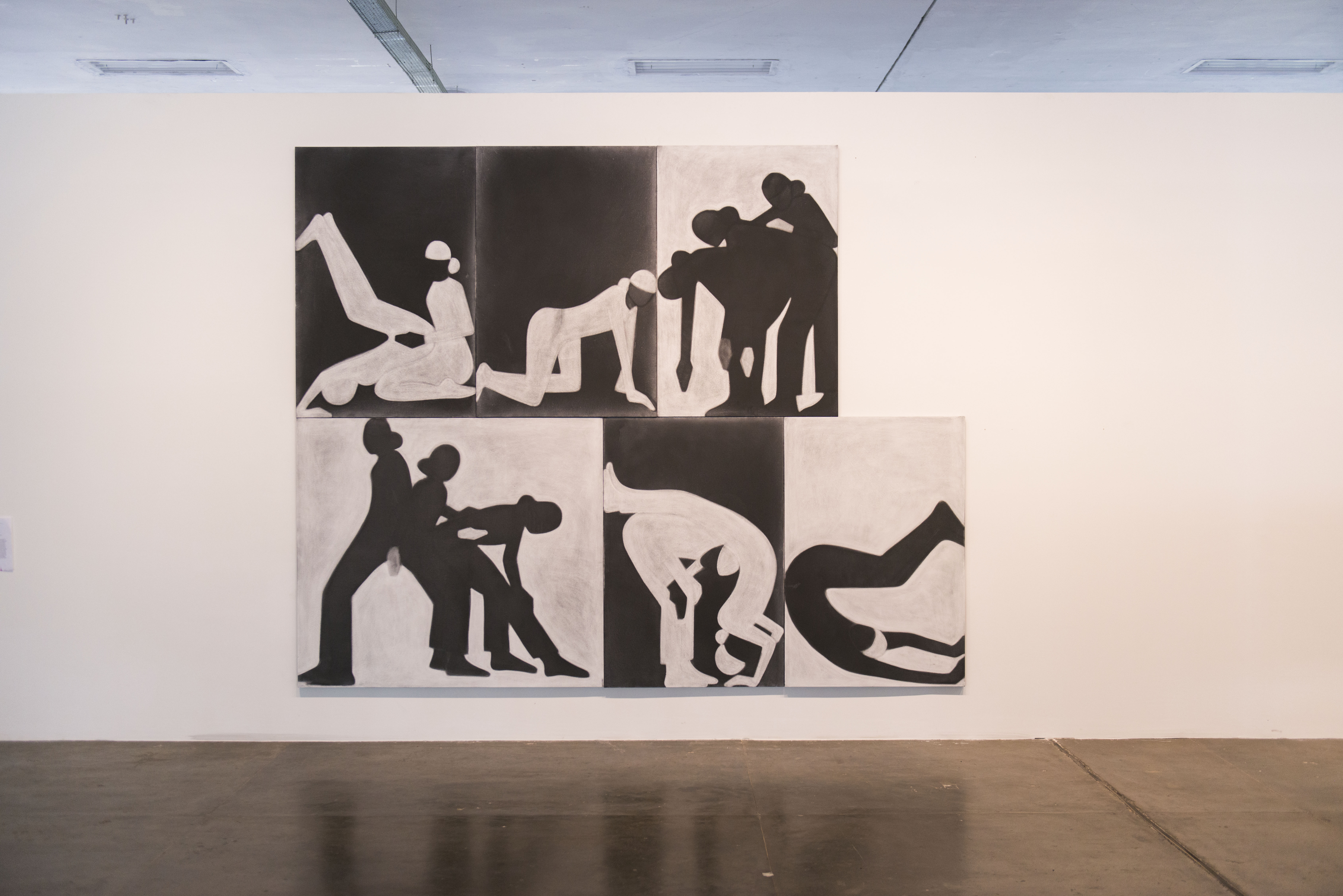 Silke Otto-Knapp, <i>Stack</i> [Pilha], 2020. Aquarela sobre tela, 299,5 x 370 cm. Coleção da artista. © Levi Fanan / Fundação Bienal de São Paulo
