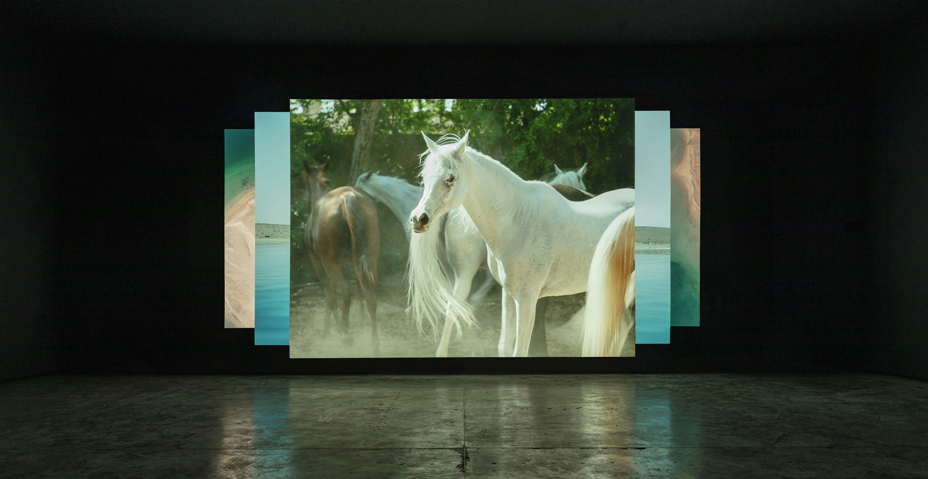 Vista da obra [view of the artwork] <i>Asterisms</i> de [by] Amie Siegels na [at the] 34th Bienal de São Paulo. © Amie Siegel. Cortesia da artista e [courtesy the artist and] Thomas Dane Gallery. Foto de [photo by] Everton Ballardin